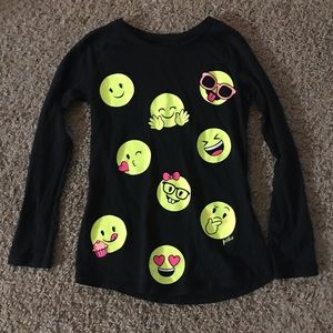 Black long sleeve shirt with emojis